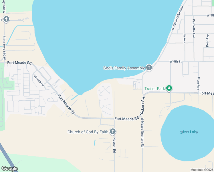 map of restaurants, bars, coffee shops, grocery stores, and more near 72 Washington Terrace in Frostproof