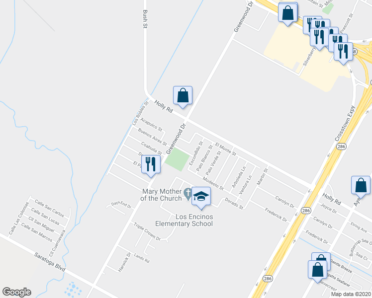 map of restaurants, bars, coffee shops, grocery stores, and more near 1630 La Joya Street in Corpus Christi