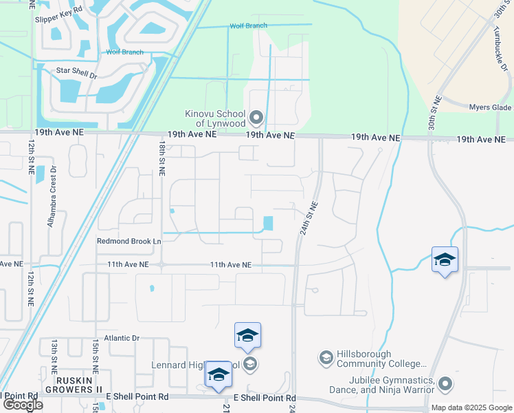 map of restaurants, bars, coffee shops, grocery stores, and more near 2136 Richwood Pike Drive in Ruskin