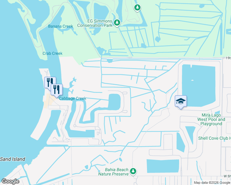 map of restaurants, bars, coffee shops, grocery stores, and more near 1024 Sea Grape Drive in Ruskin