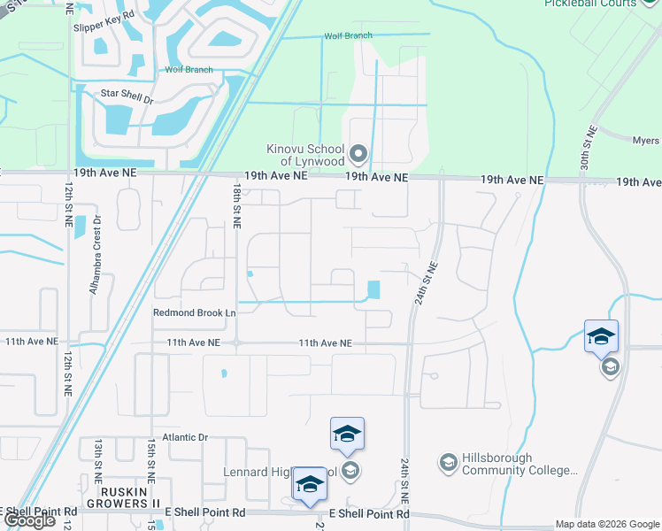 map of restaurants, bars, coffee shops, grocery stores, and more near 2116 Richwood Pike Drive in Ruskin