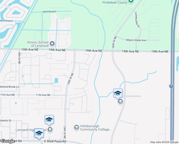 map of restaurants, bars, coffee shops, grocery stores, and more near 1509 Oak Pond Street in Ruskin