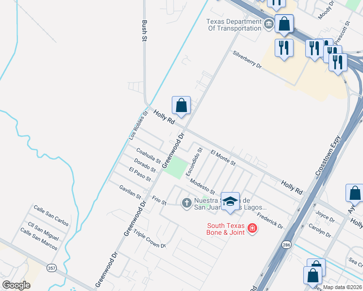 map of restaurants, bars, coffee shops, grocery stores, and more near 1606 Pamona Street in Corpus Christi
