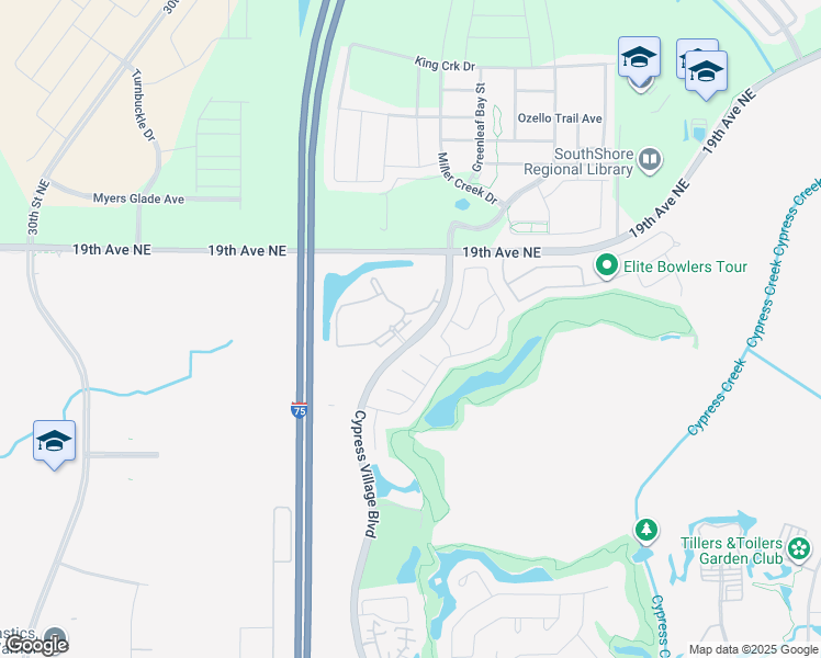 map of restaurants, bars, coffee shops, grocery stores, and more near 3511 Great Cypress Circle in Ruskin
