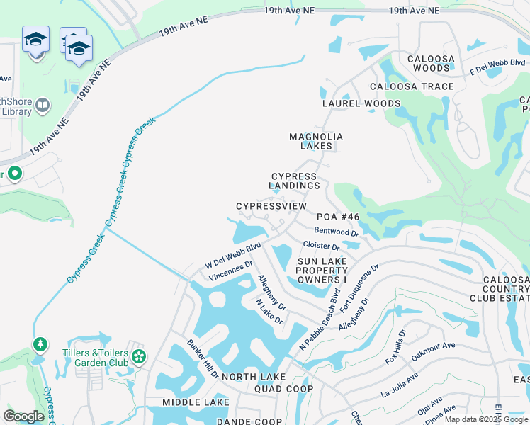 map of restaurants, bars, coffee shops, grocery stores, and more near 1733 Atrium Drive in Sun City Center