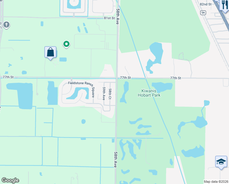 map of restaurants, bars, coffee shops, grocery stores, and more near 7590 58th Court in Vero Beach