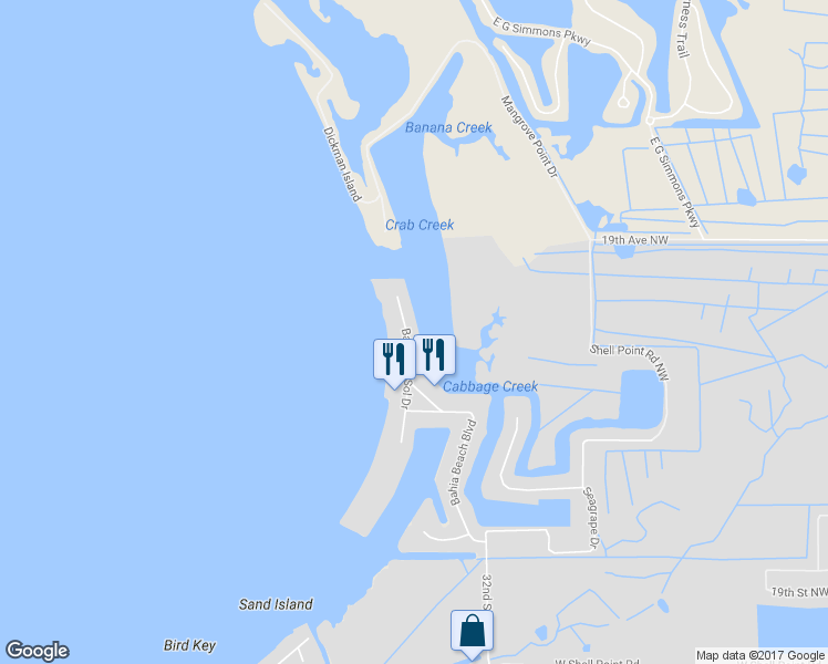 map of restaurants, bars, coffee shops, grocery stores, and more near 805 Bahia Del Sol Drive in Ruskin