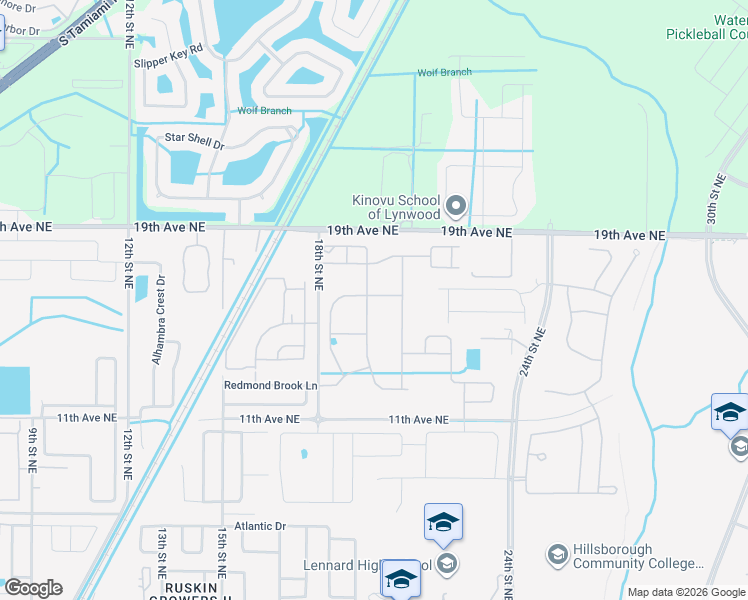 map of restaurants, bars, coffee shops, grocery stores, and more near 2009 Hawks View Drive in Ruskin