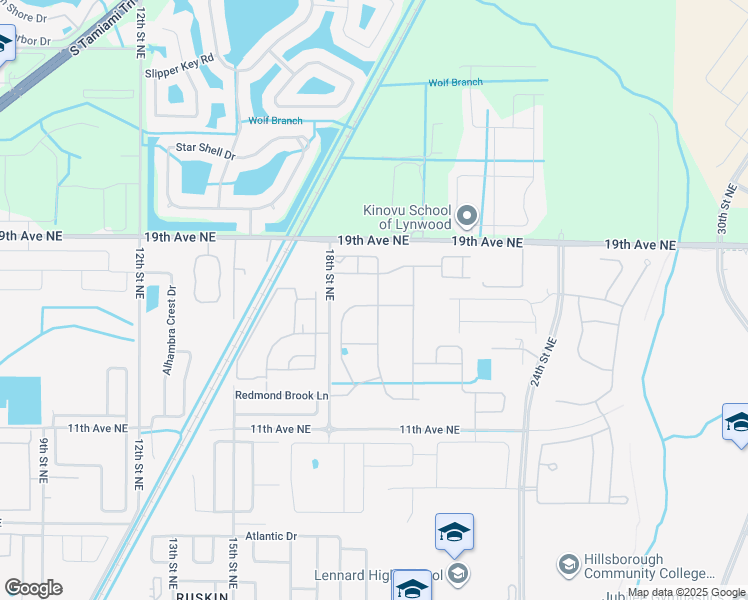map of restaurants, bars, coffee shops, grocery stores, and more near 1986 Hawks View Drive in Ruskin