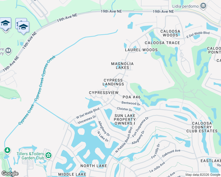 map of restaurants, bars, coffee shops, grocery stores, and more near 1810 Atrium Drive in Sun City Center