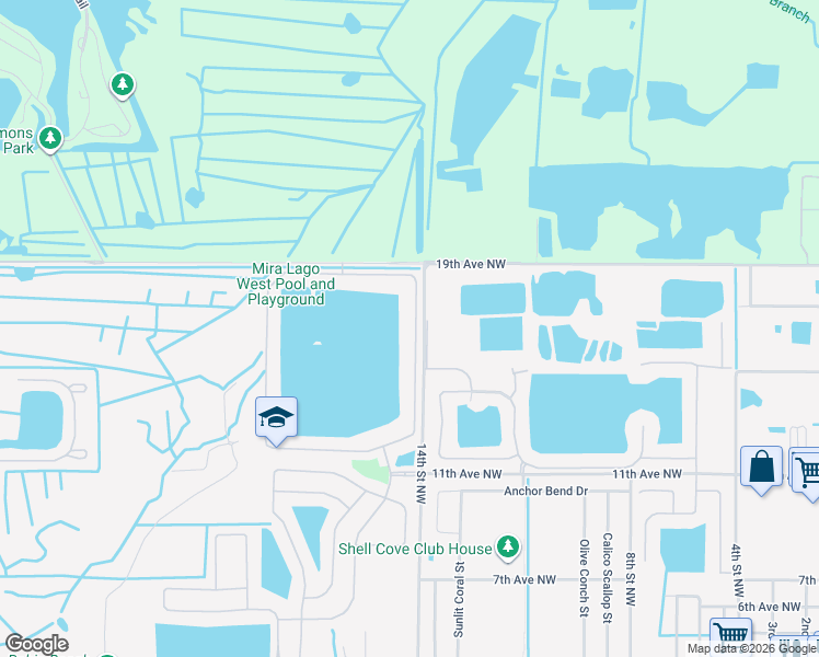 map of restaurants, bars, coffee shops, grocery stores, and more near 1550 Mira Lago Circle in Ruskin