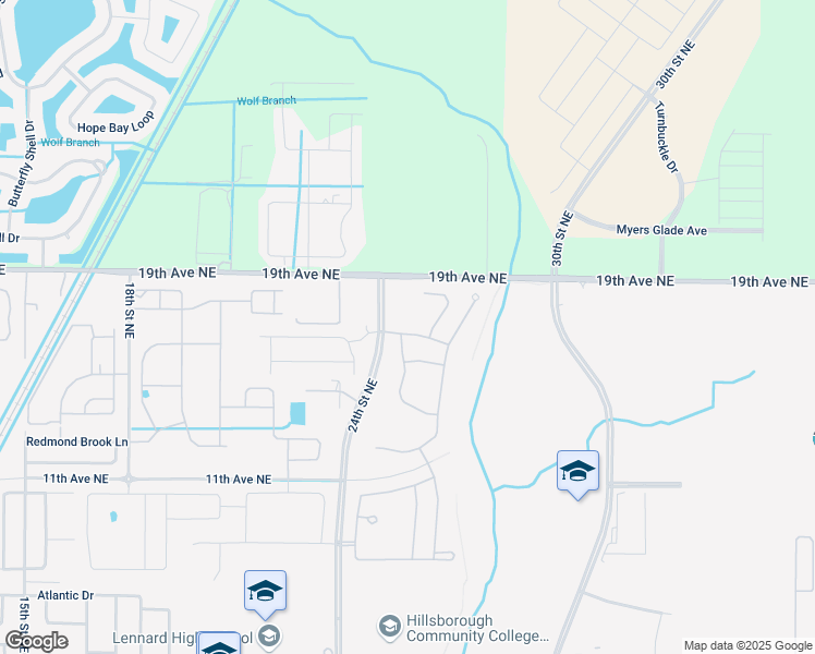 map of restaurants, bars, coffee shops, grocery stores, and more near 2410 Hawks Point Court in Ruskin