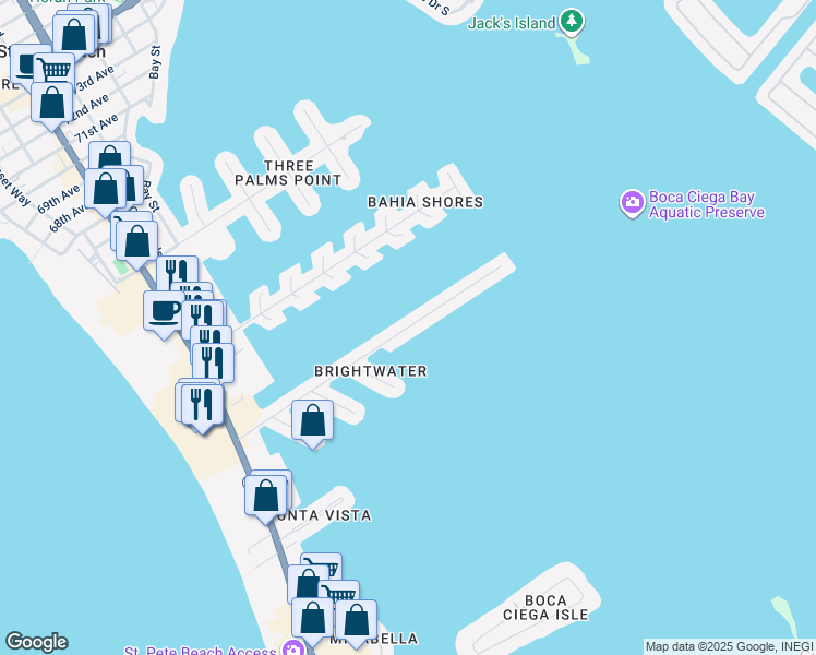 map of restaurants, bars, coffee shops, grocery stores, and more near 417 55th Avenue in St. Pete Beach
