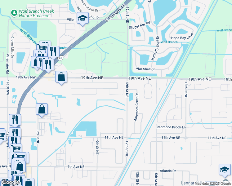 map of restaurants, bars, coffee shops, grocery stores, and more near 1109 Wynnmere Walk Avenue in Ruskin