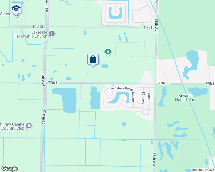 map of restaurants, bars, coffee shops, grocery stores, and more near 7639 Fieldstone Ranch Square in Vero Beach