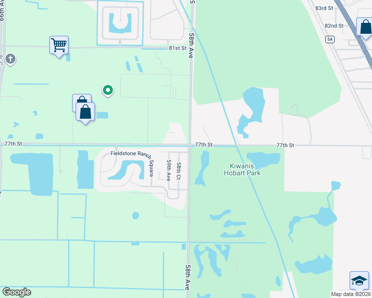 map of restaurants, bars, coffee shops, grocery stores, and more near 5830 76th Lane in Vero Beach