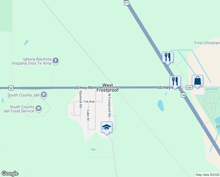 map of restaurants, bars, coffee shops, grocery stores, and more near in Polk County