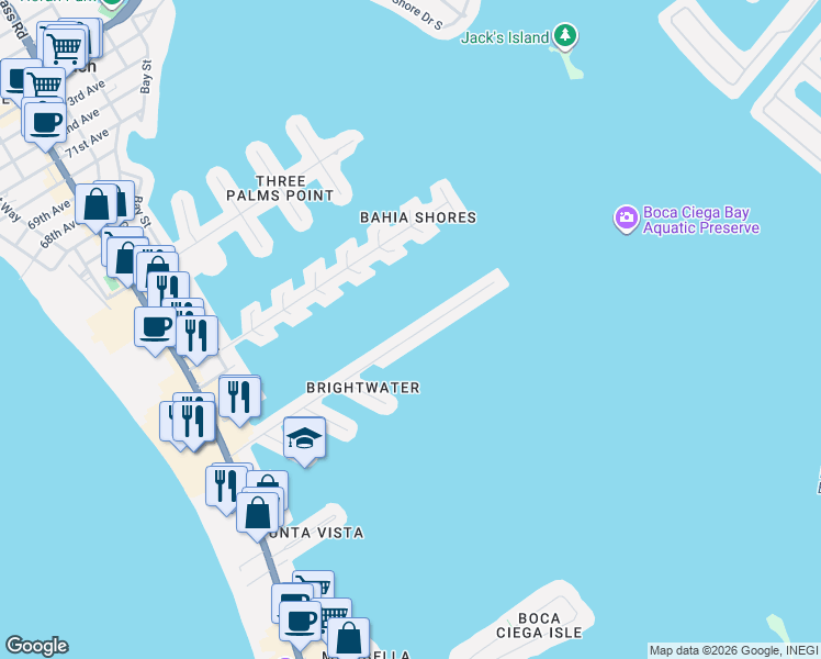 map of restaurants, bars, coffee shops, grocery stores, and more near 426 55th Avenue in St. Pete Beach