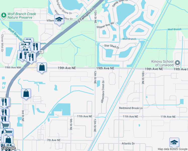 map of restaurants, bars, coffee shops, grocery stores, and more near 1130 Wynnmere Walk Avenue in Ruskin