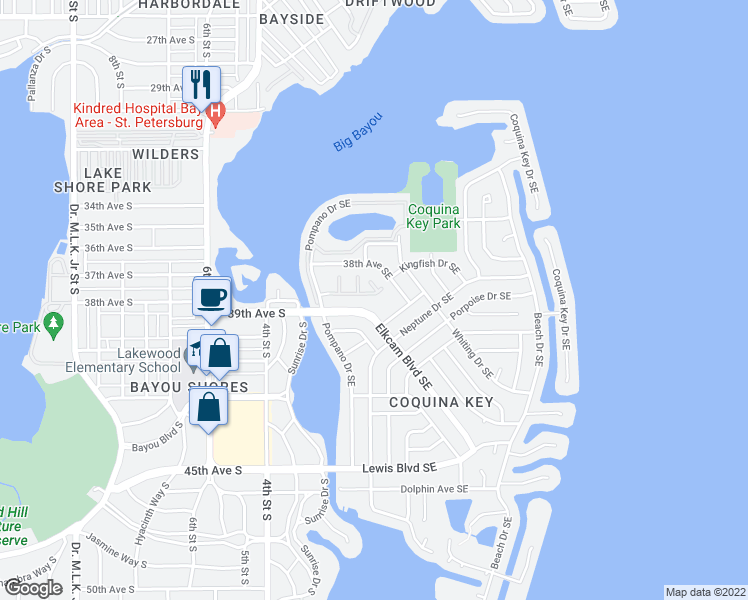 map of restaurants, bars, coffee shops, grocery stores, and more near in St. Petersburg