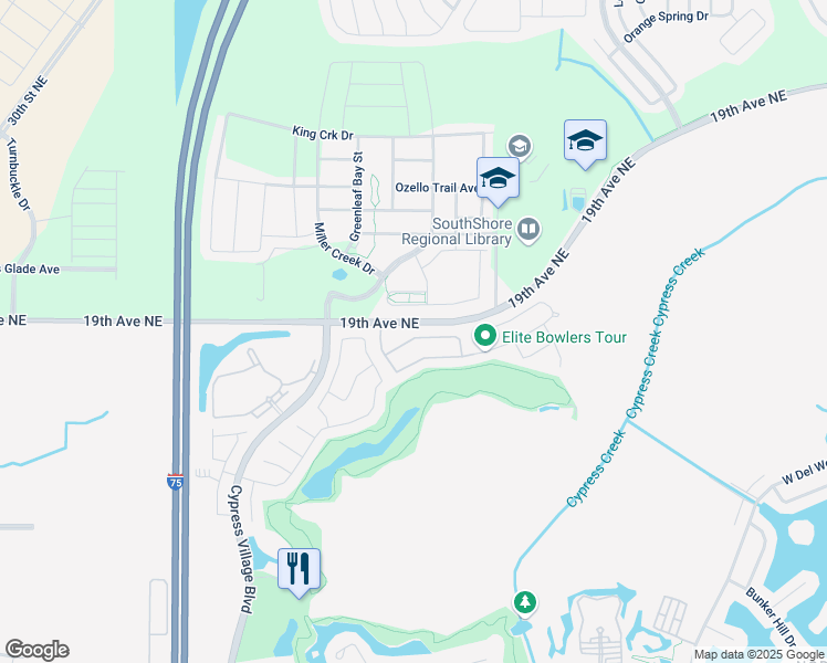 map of restaurants, bars, coffee shops, grocery stores, and more near 7233 Wash Island Drive in Sun City Center