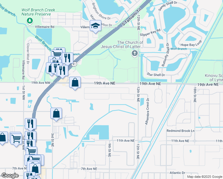 map of restaurants, bars, coffee shops, grocery stores, and more near 811 Chatham Walk Drive in Ruskin