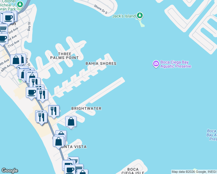 map of restaurants, bars, coffee shops, grocery stores, and more near 515 55th Avenue in St. Pete Beach