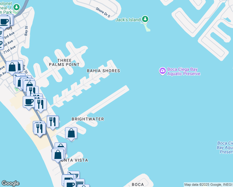 map of restaurants, bars, coffee shops, grocery stores, and more near 515 55th Avenue in St. Pete Beach