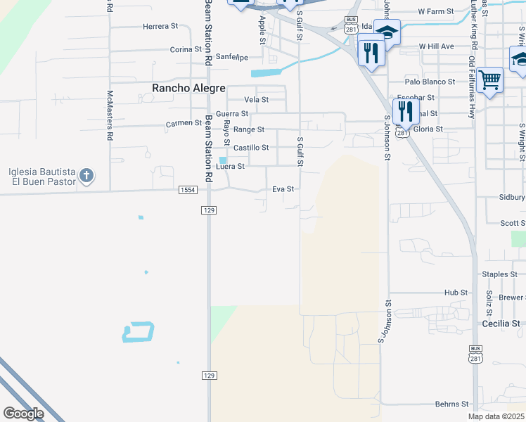 map of restaurants, bars, coffee shops, grocery stores, and more near in Alice