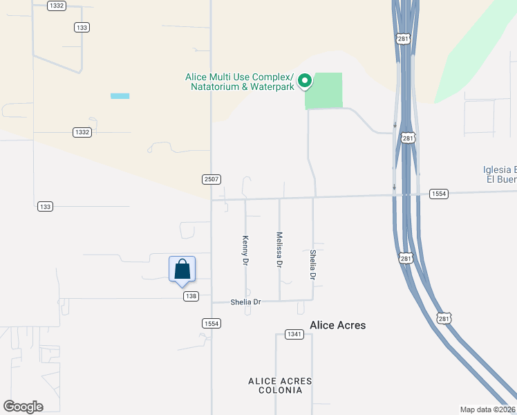 map of restaurants, bars, coffee shops, grocery stores, and more near 758 Farm to Market 1554 in Alice
