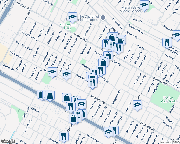 map of restaurants, bars, coffee shops, grocery stores, and more near 4714 Queen Drive in Corpus Christi