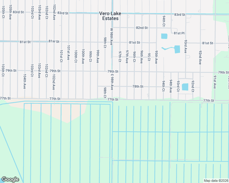 map of restaurants, bars, coffee shops, grocery stores, and more near 7736 East 98th Avenue in Vero Beach