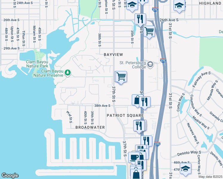 map of restaurants, bars, coffee shops, grocery stores, and more near in St. Petersburg