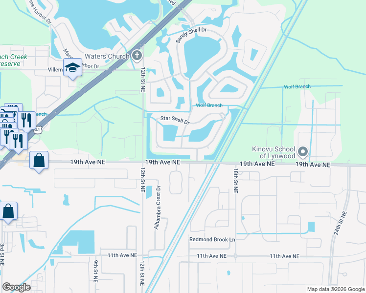 map of restaurants, bars, coffee shops, grocery stores, and more near 5101 Butterfly Shell Drive in Apollo Beach