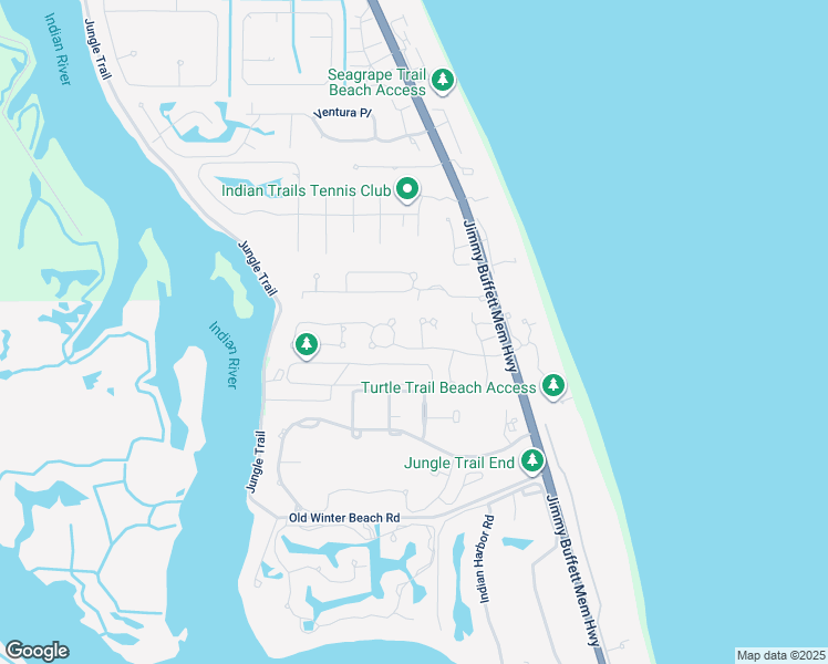 map of restaurants, bars, coffee shops, grocery stores, and more near 305 Lady Palm Terrace in Vero Beach