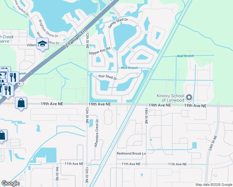map of restaurants, bars, coffee shops, grocery stores, and more near 339 Star Shell Drive in Apollo Beach