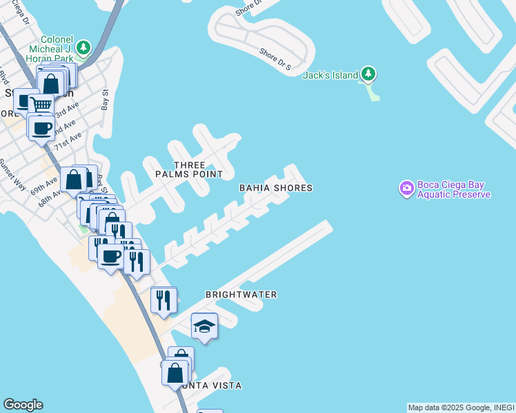 map of restaurants, bars, coffee shops, grocery stores, and more near 810 59th Avenue in Saint Pete Beach