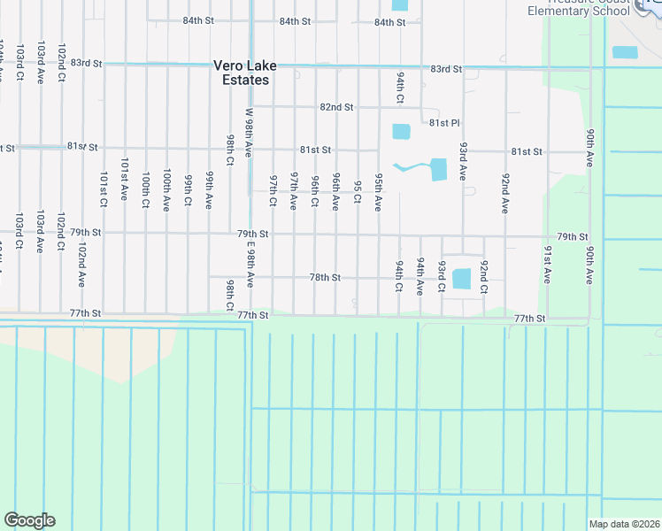 map of restaurants, bars, coffee shops, grocery stores, and more near 9650 78th Street in Vero Beach