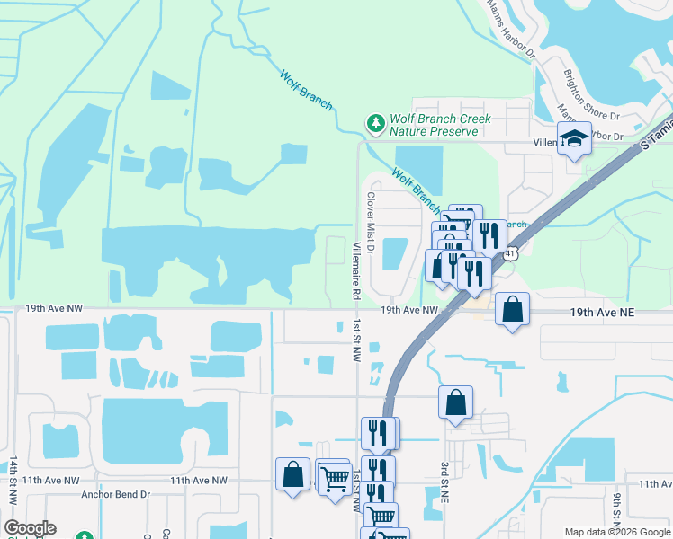 map of restaurants, bars, coffee shops, grocery stores, and more near 5076 Inshore Landing Drive in Apollo Beach
