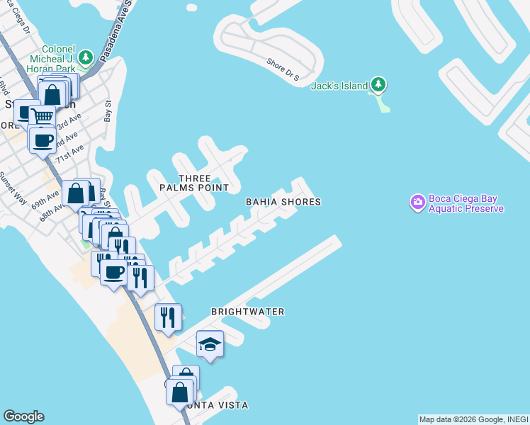 map of restaurants, bars, coffee shops, grocery stores, and more near 819 59th Avenue in Saint Pete Beach