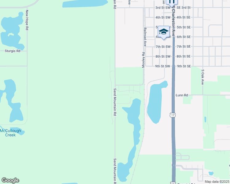 map of restaurants, bars, coffee shops, grocery stores, and more near Sand Mountain Road in Polk County