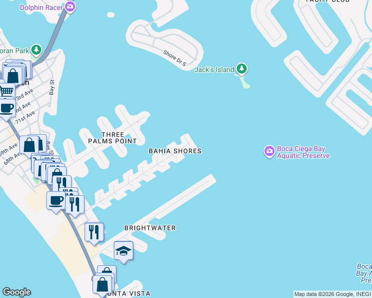 map of restaurants, bars, coffee shops, grocery stores, and more near 929 59th Avenue in St. Pete Beach
