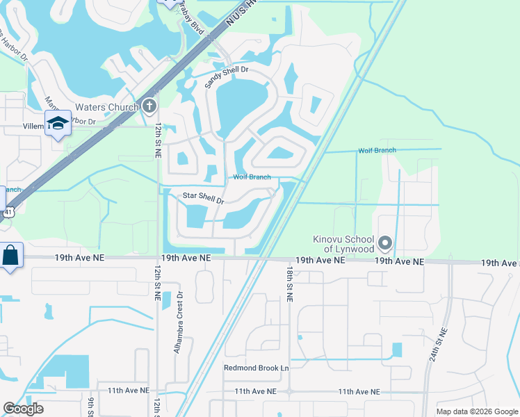 map of restaurants, bars, coffee shops, grocery stores, and more near 307 Star Shell Drive in Apollo Beach