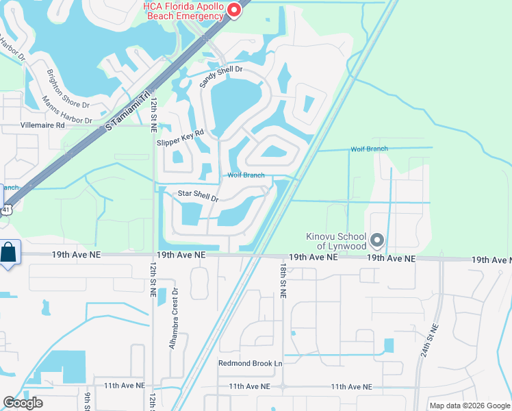map of restaurants, bars, coffee shops, grocery stores, and more near 304 Star Shell Drive in Apollo Beach