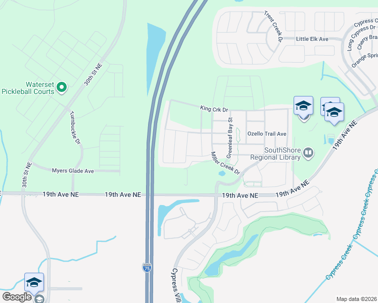 map of restaurants, bars, coffee shops, grocery stores, and more near 6822 King Creek Drive in Sun City Center