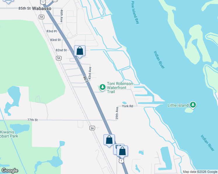 map of restaurants, bars, coffee shops, grocery stores, and more near 4236 Fleet Road in Vero Beach