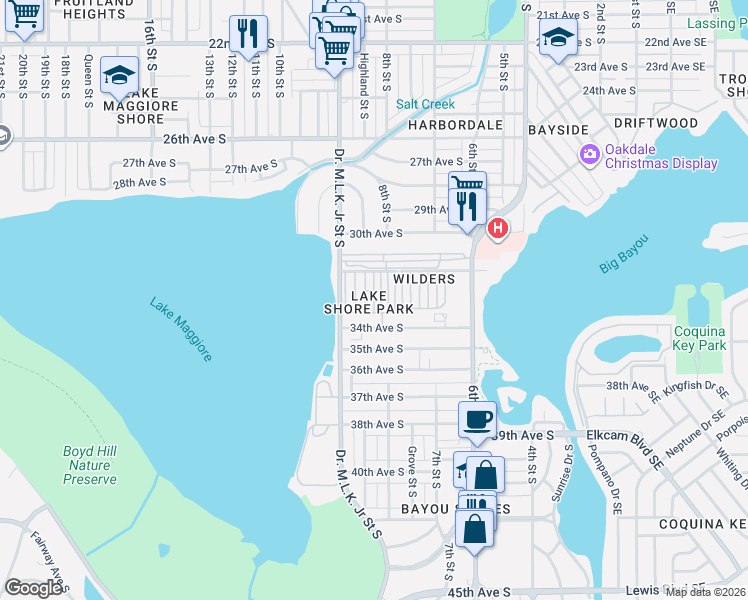 map of restaurants, bars, coffee shops, grocery stores, and more near in St. Petersburg