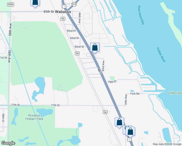map of restaurants, bars, coffee shops, grocery stores, and more near 8025 U.S. 1 in Vero Beach
