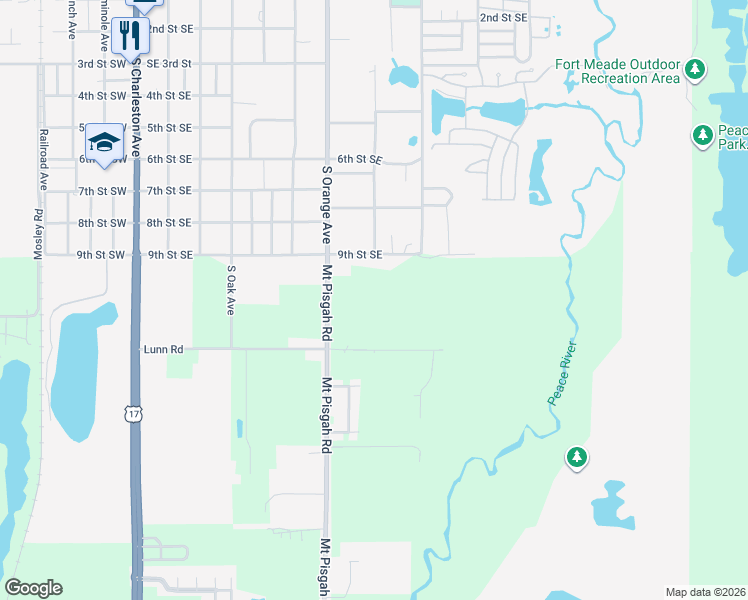 map of restaurants, bars, coffee shops, grocery stores, and more near 1005 Mount Pisgah Road in Fort Meade