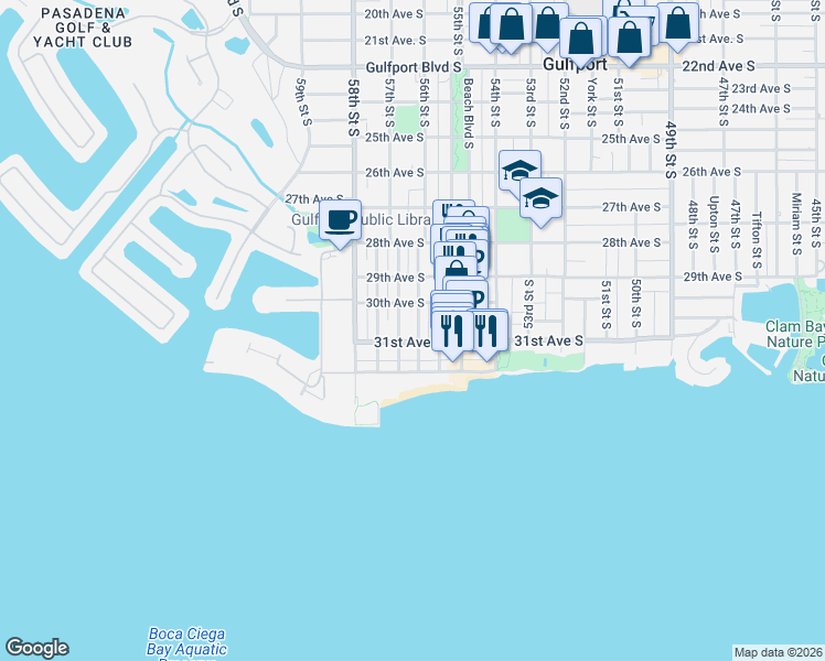 map of restaurants, bars, coffee shops, grocery stores, and more near in St. Petersburg